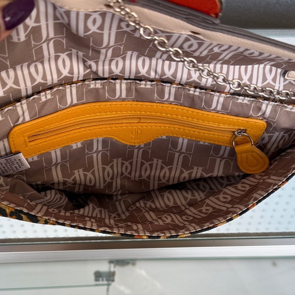 💚Jennifer Lopez Animal Print Shoulder Bag with Chain - Picture 5 of 5